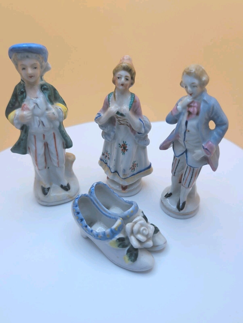 Vintage Set of 3 Victorian Ceramic Figurines Made In Occupied Japan + Shoes
